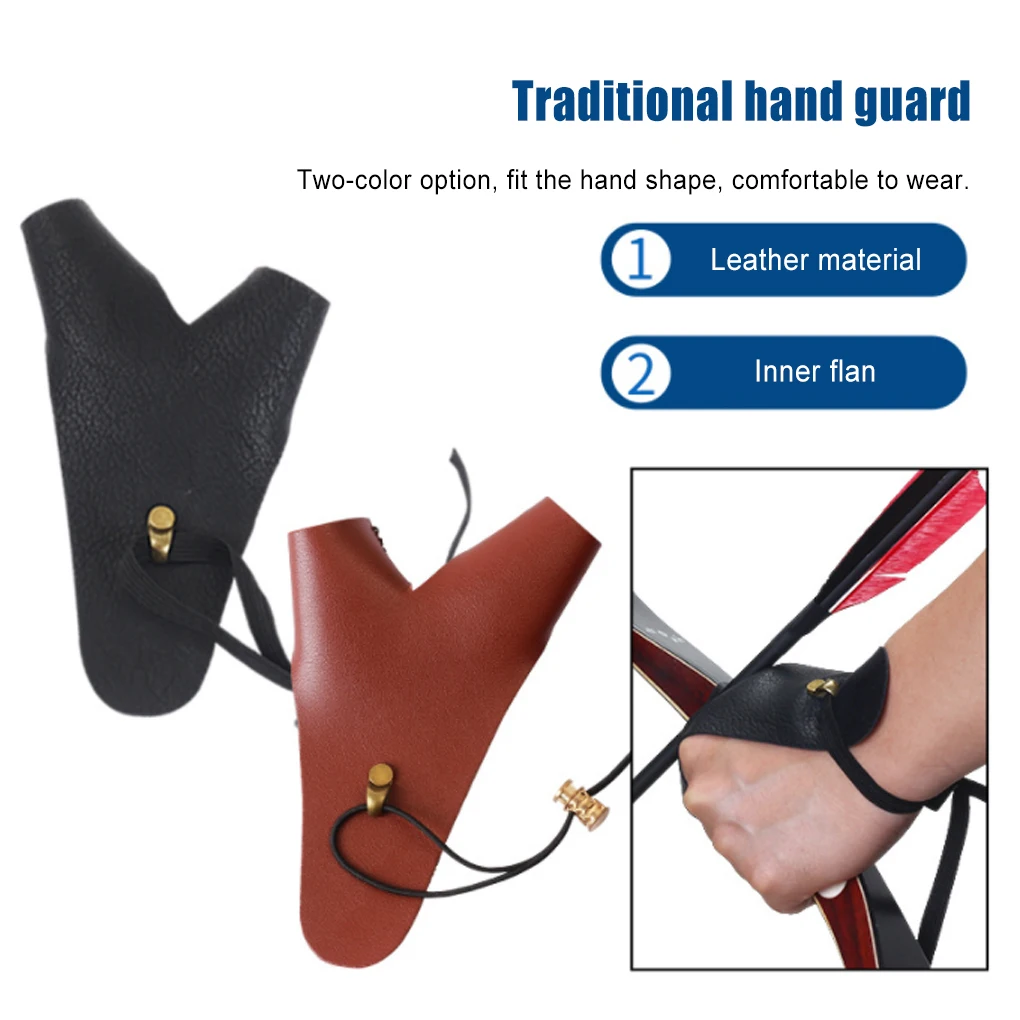 2 Fingers Bracer Arrow Bow Shooting Thumbs Hand Adjustable Protective Guard Glove Easy to Use Accessories Supplies