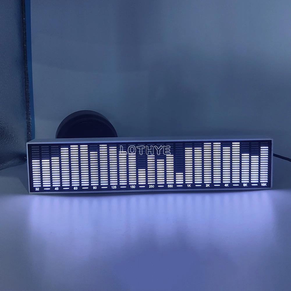 Multi-modus LED Musik Spektrum Sprachsteuerung Pickup Rhythmus Analysator Audio Level Anzeige VU Meter Schwarz Und Weiß Shell – Detail 5