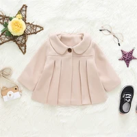 New Baby Girls Woolen Jacket Coat Kids Winter Outerwear Clothes Children Spring Autumn Mid-length Windbreaker 3