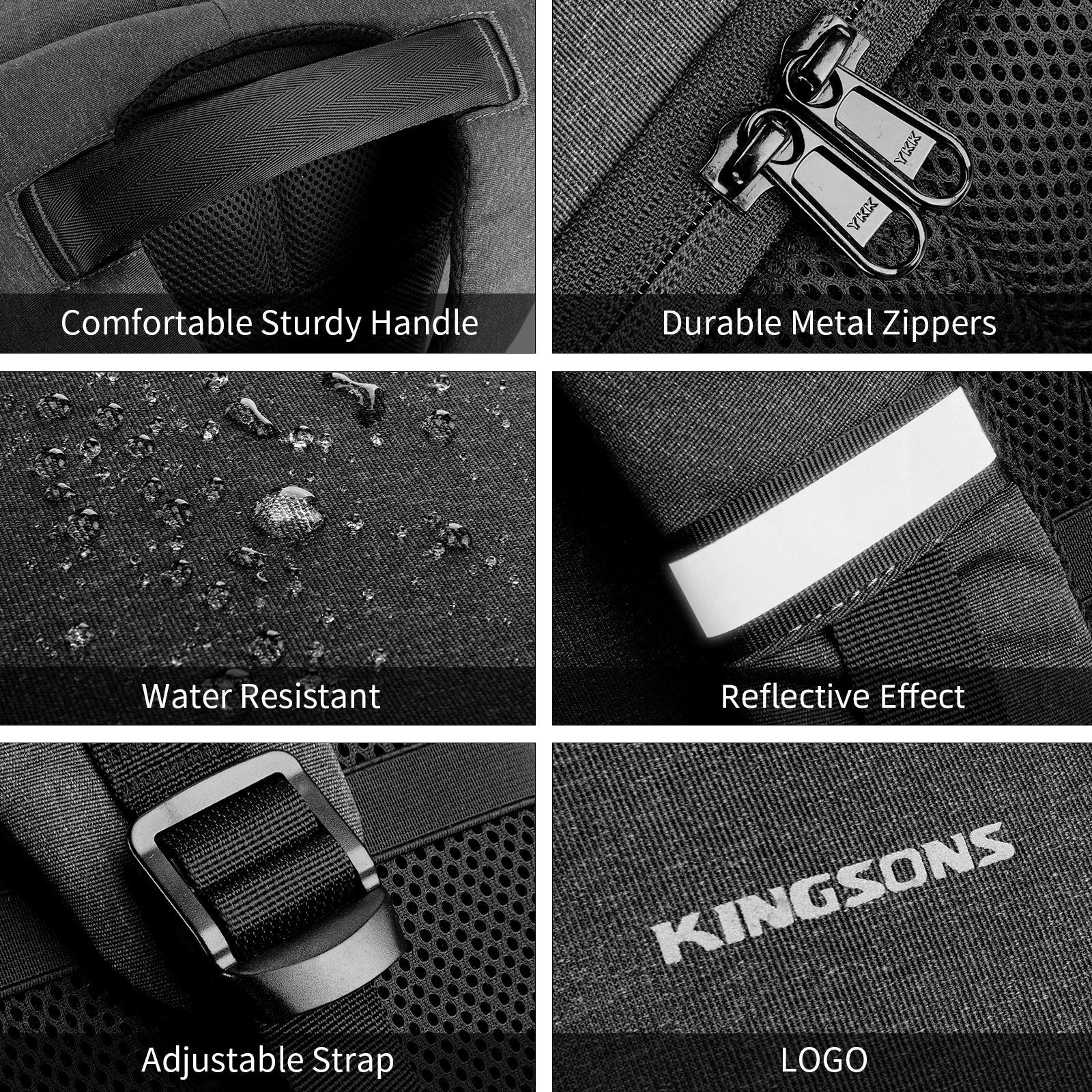 Kingsons 15 17 inch Laptop Backpack Men Multifunction Waterproof Business Laptop Backpacks USB Charging Bags Anti-theft TSA Lock