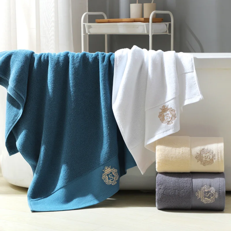 Letter S Towel Set Men Women Bathroom Terry Cloth Adults 100 Cotton 70*140 35*75cm