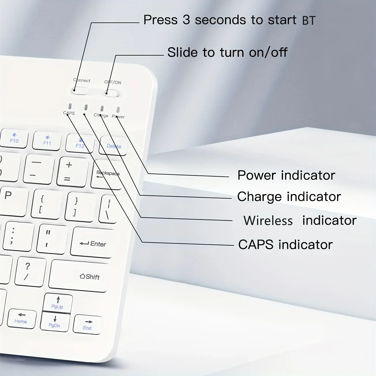 Sleek Wireless Bluetooth Keyboard with Type-C Charging