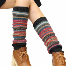 

New Warm Winter Thermal Cashmere Stockings Women Knee Socks Wool Colorful Women's Knitted Thicken Legging for Girl
