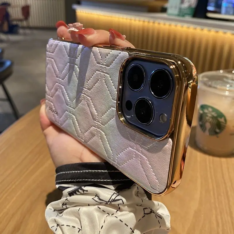 

14-дюймовый кожаный чехол для iPhone12Promax в японском и южнокорейском стиле, Женский деловой чехол для i13pro с полной защитой, 15promax 1