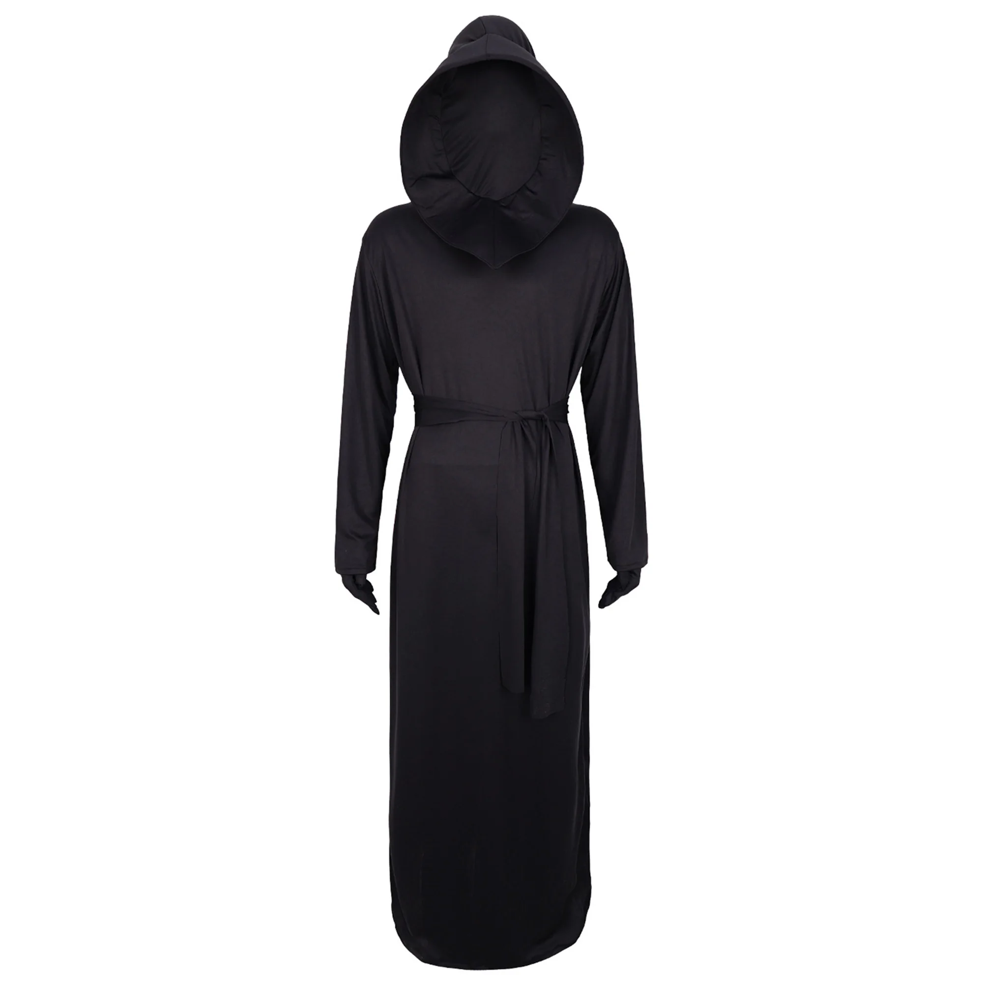 Deluxe Gothic Grim Reaper Costume for Adults Complete with Hooded Robe Gloves and Belt - Scary Halloween Outfit for Men and