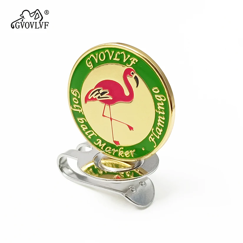 Golf Ball Markers Golf Flamingo Pattern Hat Clip Cartoon Shape Magnetic Ball Marker Accessory 1pc