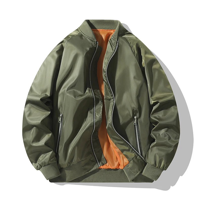Men's Bomber Waterproof Detachable Breathable Simple Jacket Outdoor Windproof Men's Zipper Black Green Military Jacket Coat