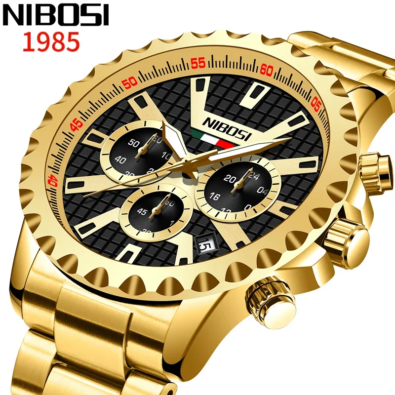 

NIBOSI Top Brand Luxury Men Watch Quartz Man Watches Waterproof Luminous Sport Watch for Men Date Chronograph Relogio Masculino