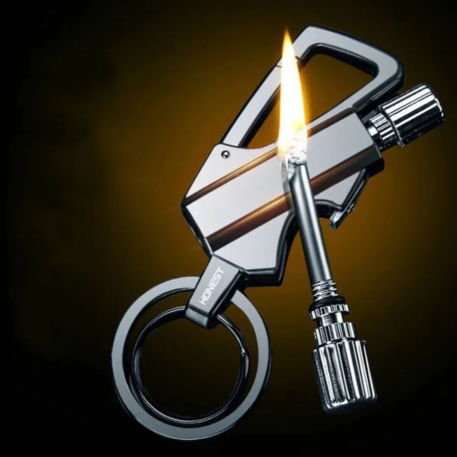 Multifunctional Match coal oil Lighter Outdoor Waterproof Portable Wine Open Keychain Men Smoking Accessories Gifts