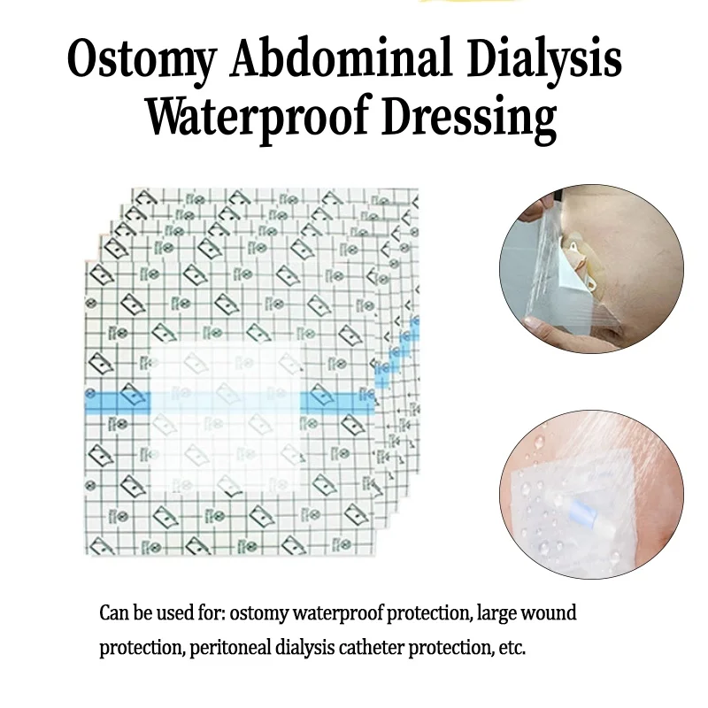 10Pcs Ostomy Abdominal Dialysis Shower Wound Waterproof Transparent Patch PU Membrane Large Size Tape