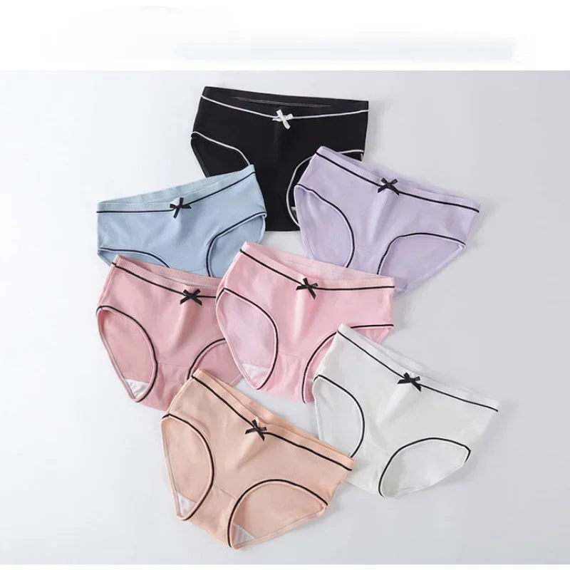 Ladies Cotton Underwear Panties Girls Sexy Seamless Antibacterial Crotch Breathable Briefs Mid-waist Large Size Women's Panties - Image 5