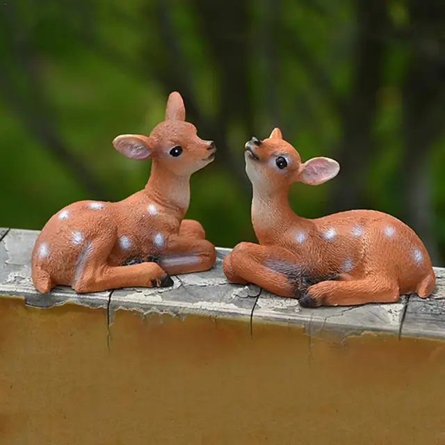 1Dcs Mesterséges Mini Sika Szarvas Tündérkert Miniatűrök Gnomes Moha Terráriumok Gyanta Kézműves Figurák Otthoni Dekorációhoz