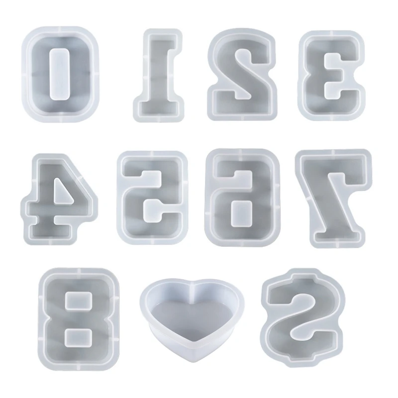 

Upgraded 0-8 Number Silicone Mold Heart Dollars Silicone Mold for DIY Handcraft