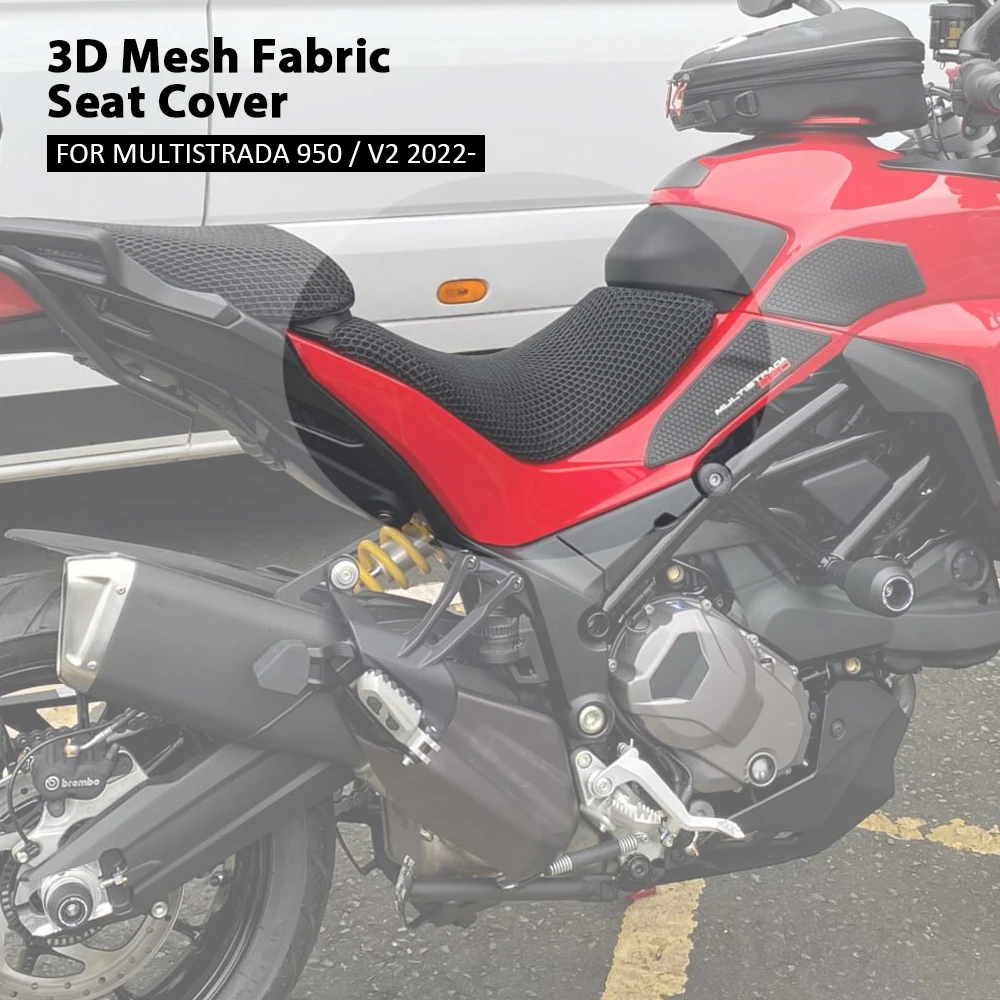 For Ducati Multistrada 950 Seat Cover MULTISTRADA V2 2022- Motorcycle Accessories 3D Honeycomb Mesh Seat Cushion Protector