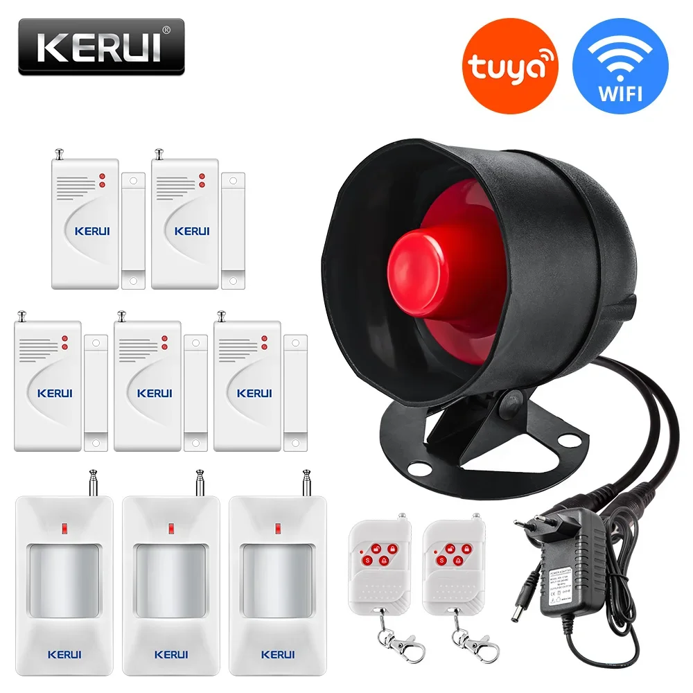 Kerui Tuya Smart Wifi Wireless Security Alarm System Sirena 433Mhz Home Antifurto Motion Door Sensor Compatibile Google Home Alexa