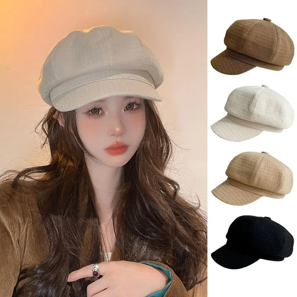 

Women Hat Stylish Vintage Beret Breathable Wide Brim Women's Hat for Fall Winter Lightweight Washable Cold Resistant Lady Cap