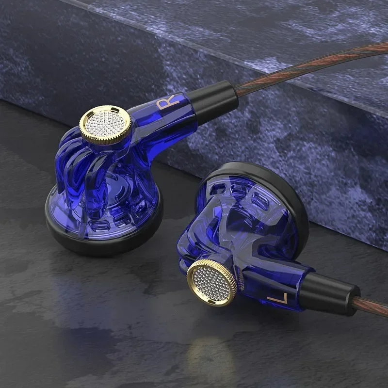 QKZ MDR 플랫 헤드 헤드폰, AUX 유선 다이내믹 드라이버, HiFi 헤드폰, 휴대폰 및 MP3 플레이어용 대형 무빙 코일, 3.5mm