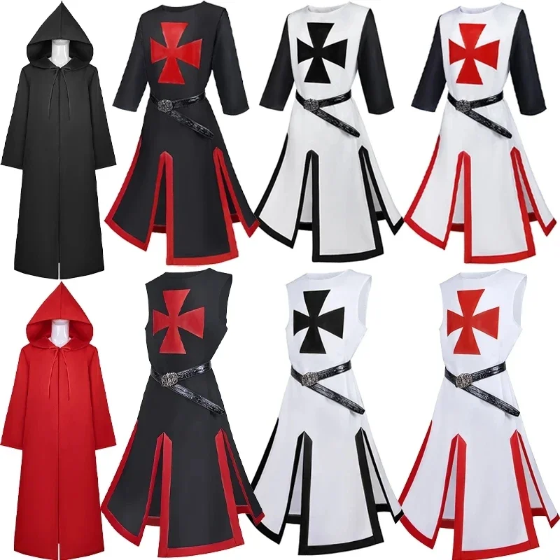 

Medieval Tunic Cosplay Halloween Costume Medieval Tunic Men's Top The Tunic of The Templar Medieval with Men Clothing