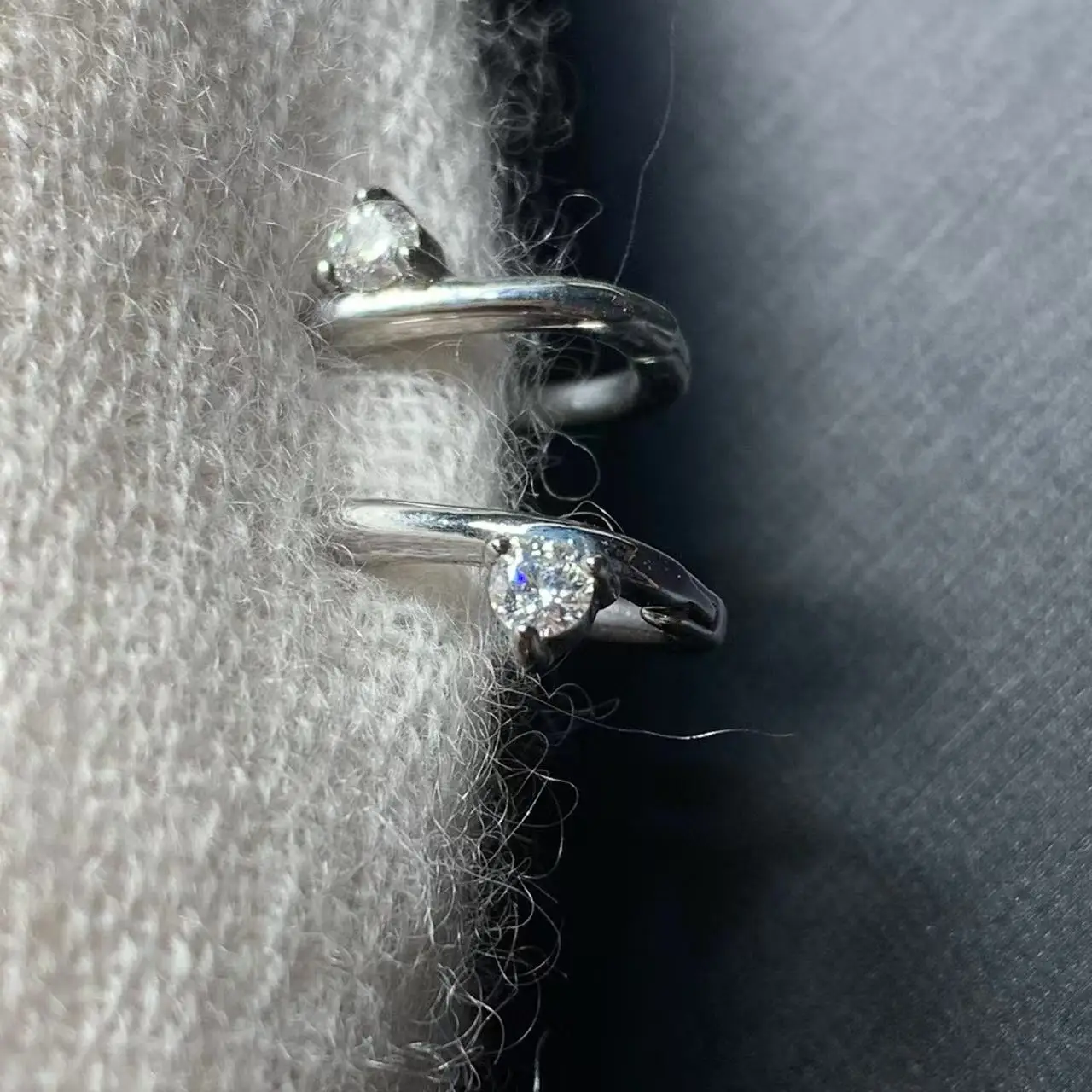 Vintage Moissanite Diamonds Hoop Earrings Simple Classic  Gemstone Jewelry Handmade