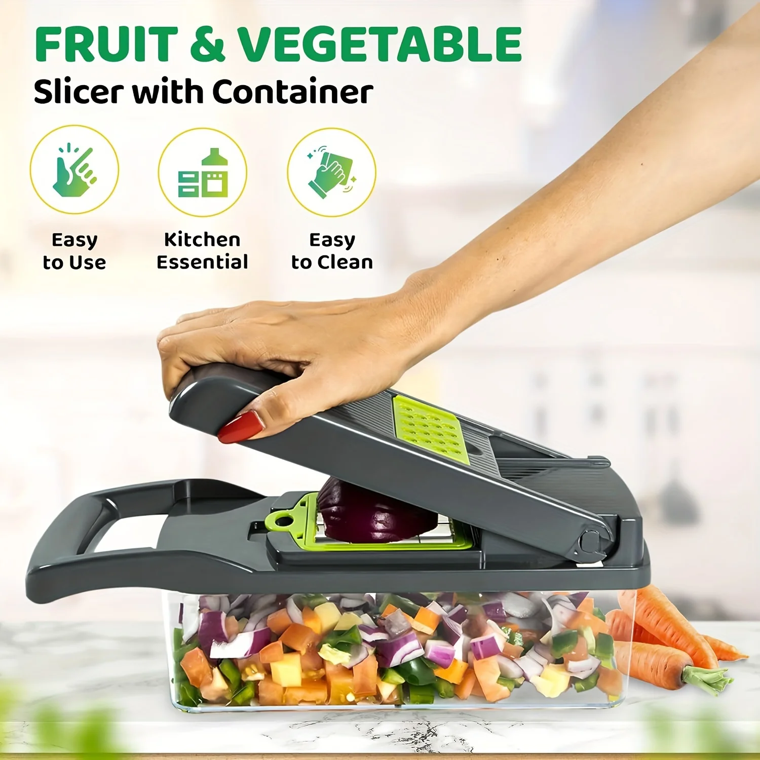 14/16 in 1 Multifunctional Vegetable Chopper Onion Chopper Handle Food Grate Food Kitchen Vegetable Slicer Dicer Cut