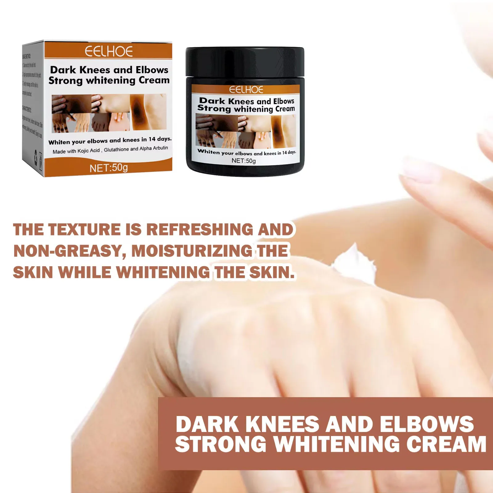 Dark Knuckle Wh-itening Cream Pigmentation Elbows Knees Brighten Moisturizing Blemish Fr-eckle Remover Skin Bleaching Cream 50g 6