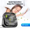 TOPK 4Inch USB Mini Portable Fan for Camping,3 Speeds Quiet Desk Table Personal Fan,360°Adjustment Standing Fans for Room Home 5