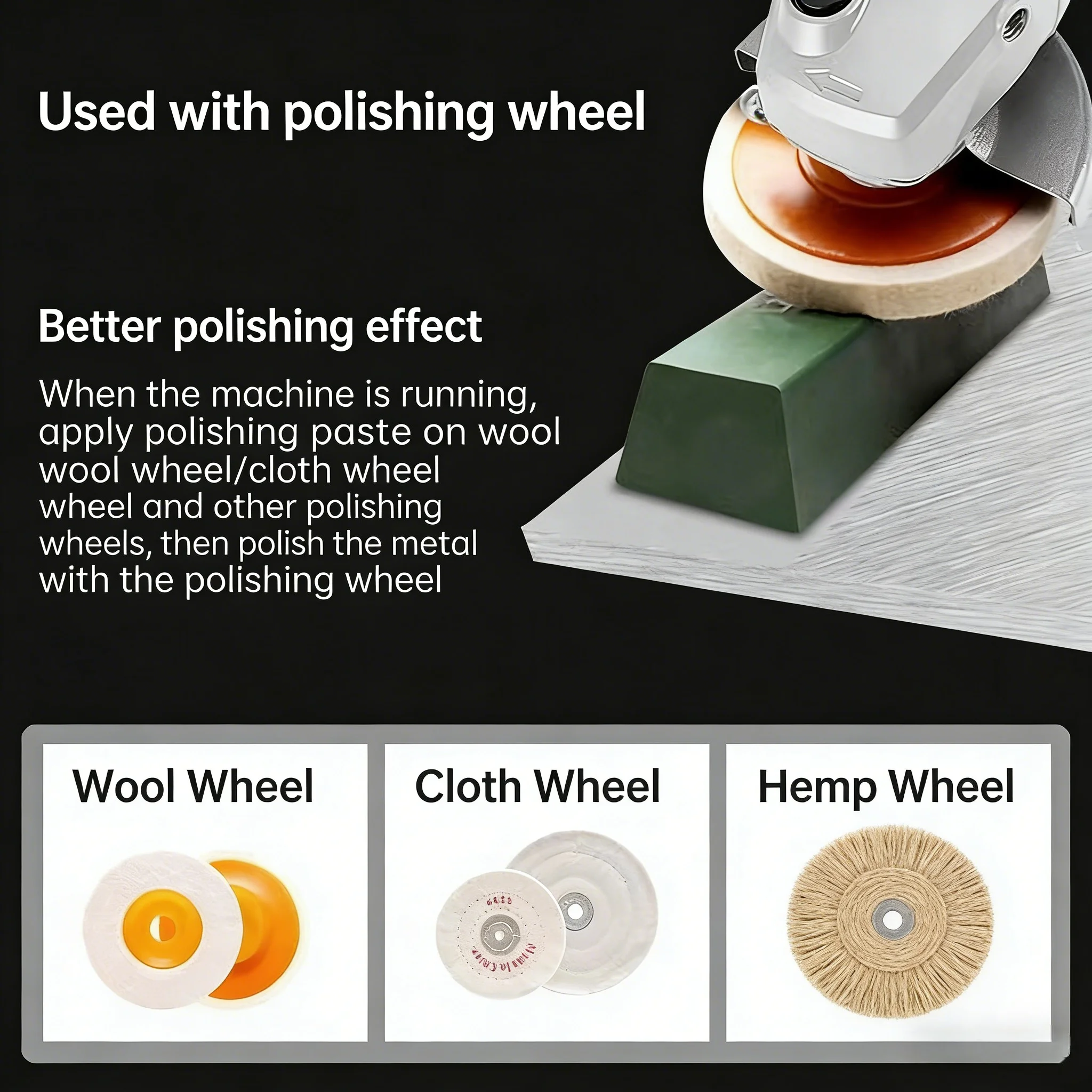 Application of polishing paste for detailed work