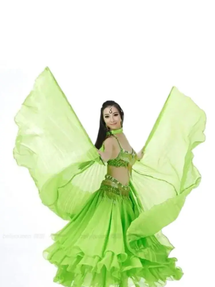

1pcs/lot transparent belly dance colorful wings woman belly dancing wing free