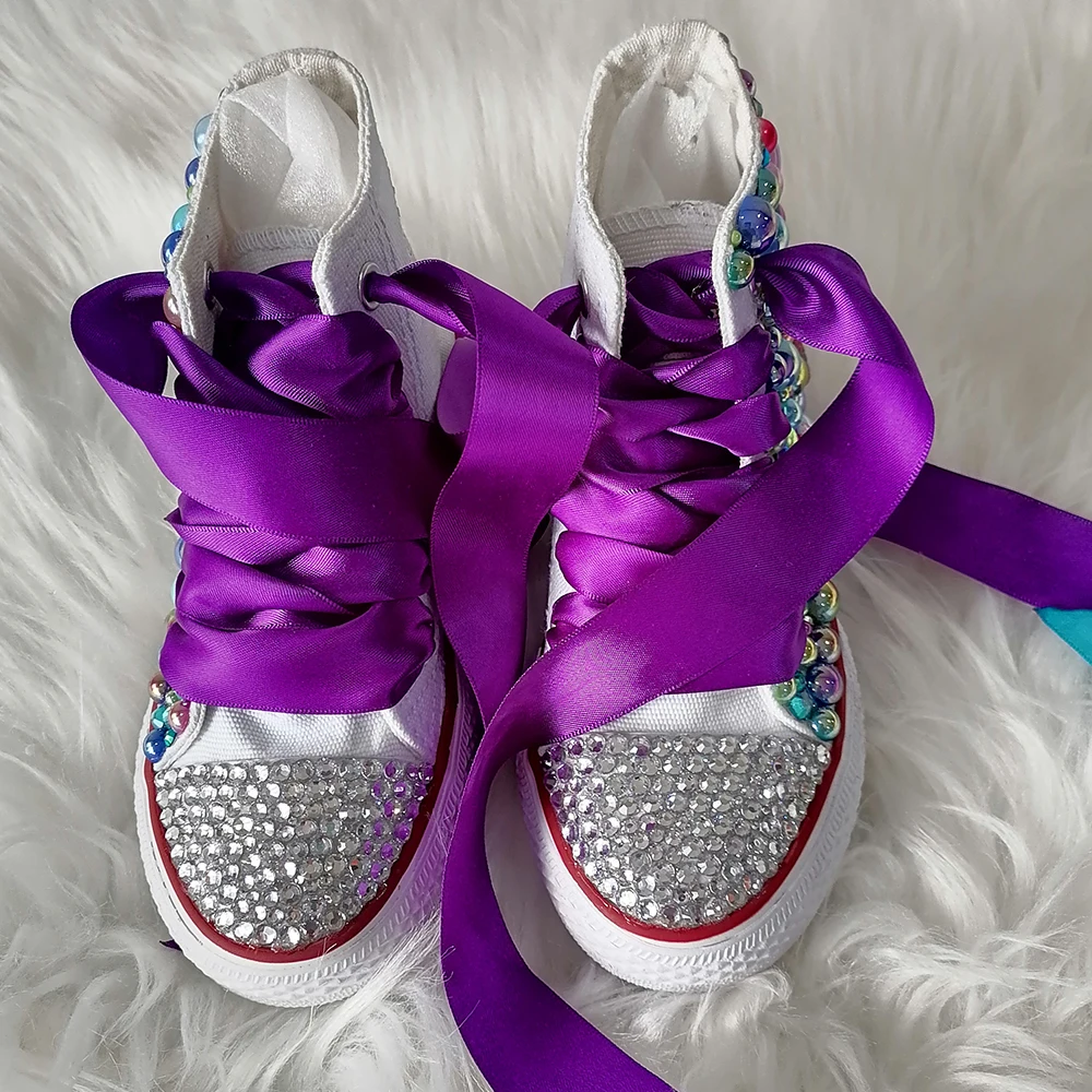 Handmade Rhinestones Bling Girls Womens Kids And Mother Candy Canvas Shoes Pearls Sneakers for Girl Birthday Party Wedding kids sneakers kids shoes