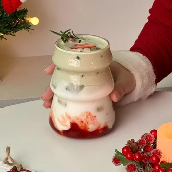 Tazza da caffè fredda verticale trasparente Tazze in vetro Succo di latte Bicchieri da acqua ghiacciata Bicchiere da caffè Bicchieri da cocktail ה 1