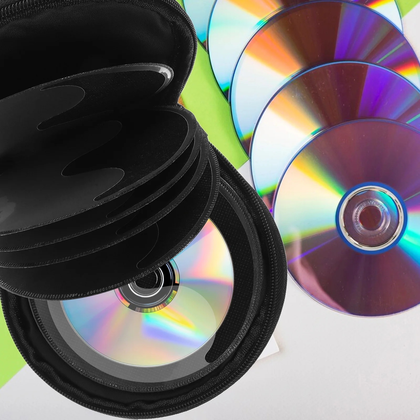 Car CDBag  Round CD Storage Bag  Disc Storage Case Oxford Cloth Storage Bag Capacity Holder Pouch  CD Case DVD Organizer