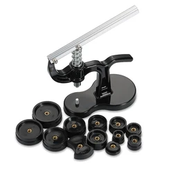 Premium Watch Back Case Press Tool Kit with 12 Precision Molds for Professional Repair Tasks (Black)