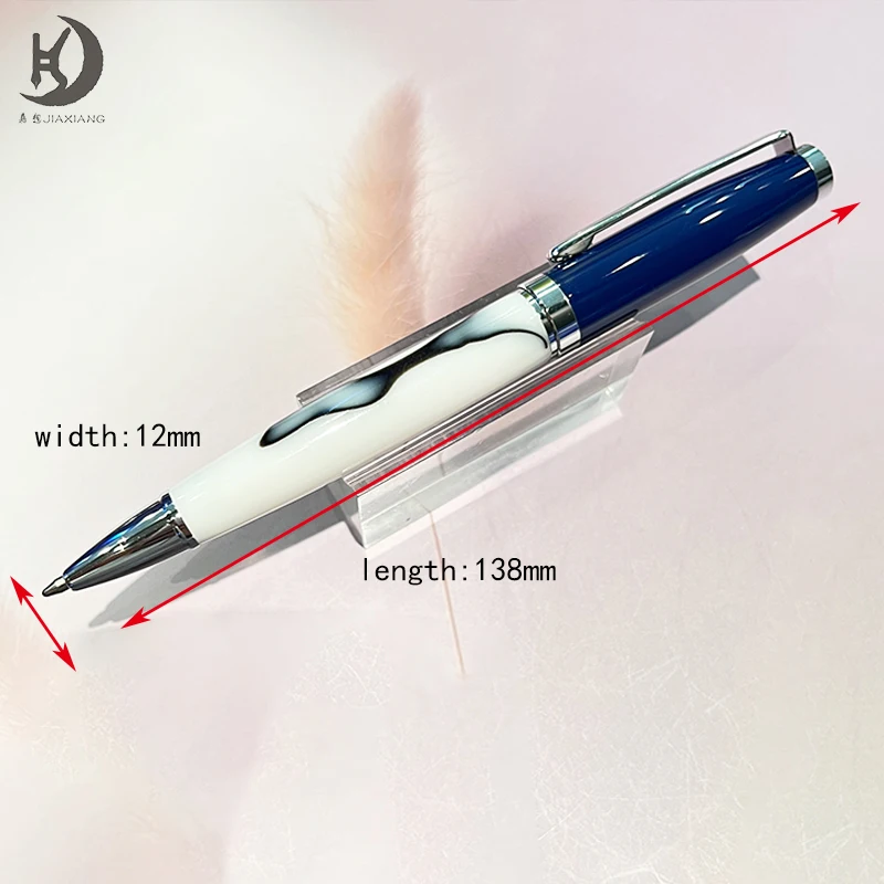 Pearl White Executive Luxury Ballpoint Pen - Elegant Acrylic & Metal Design
