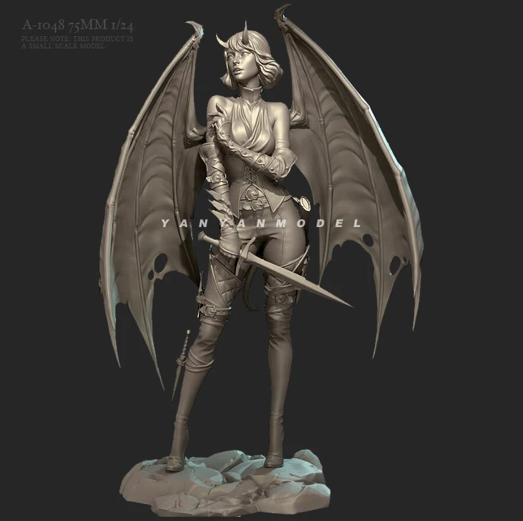 

75mm 1/24 Resin model kits figure beauty colorless and self-assembled A-1048