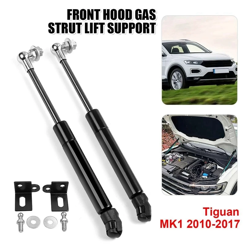 프론트 엔진 커버 보넷 후드 가스 스트럿 바, 가스 용수철 충격 리프트 지지대 로드, Tiguan Mk1 2010-2017 용, 2 개