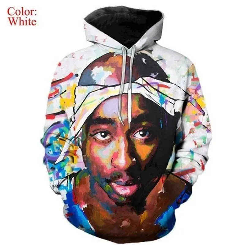 thumbnail image 1 of Sudadera con capucha para hombre con estampado 3D de rapero y cantante de rock Tupac, ropa de moda de hip hop callejero, deportes al aire libre, ciclismo todoterreno, sudadera para hombre, 1 of 5