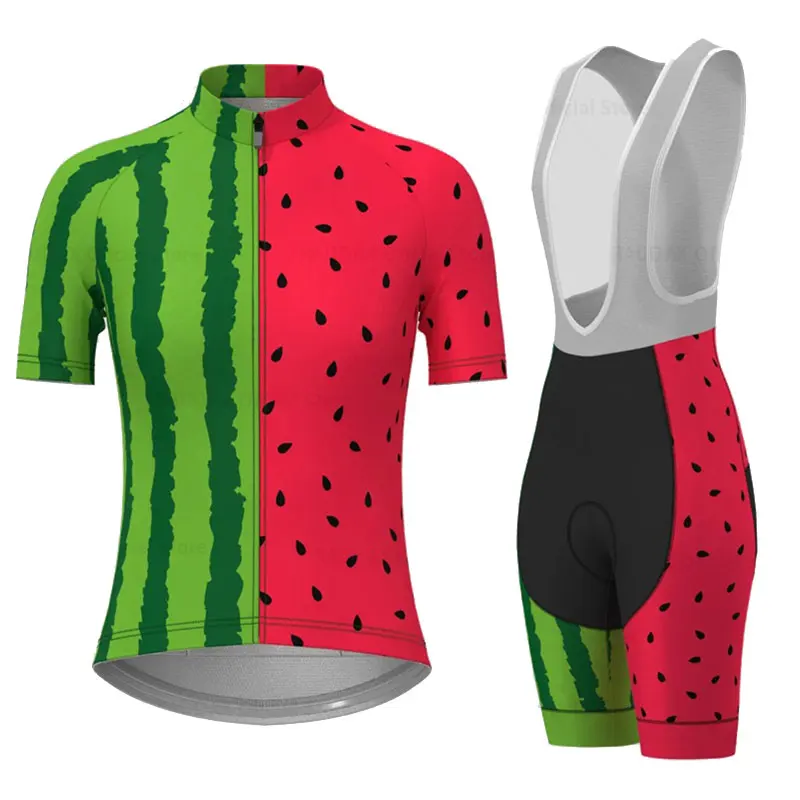 Watermelon Pink Women's Cycling Kit Summer Short Sleeve Cycling Jersey Breathable Anti-UV Woman Jersey Maillot Ciclismo Mujer 5