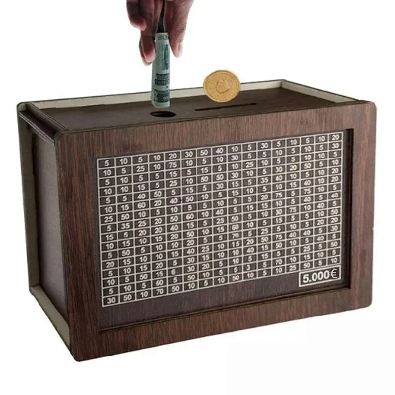 Tirelire en Bois Épargne 5000€ - Suivi Intelligent