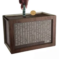 1000/2000/3000/5000/10000 Euro Money Box Wooden Piggy Bank Money Vault Savings Box Challenge Cash Storage Case 1