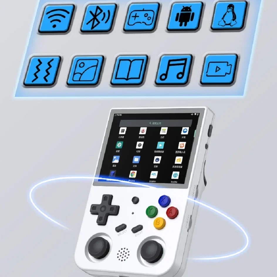 ANBERNIC 오픈 소스 휴대용 게임 콘솔, 안드로이드 11, 리눅스 듀얼 시스템, PSP, PS2 게임, 어린이 선물, RG353V, RG405V