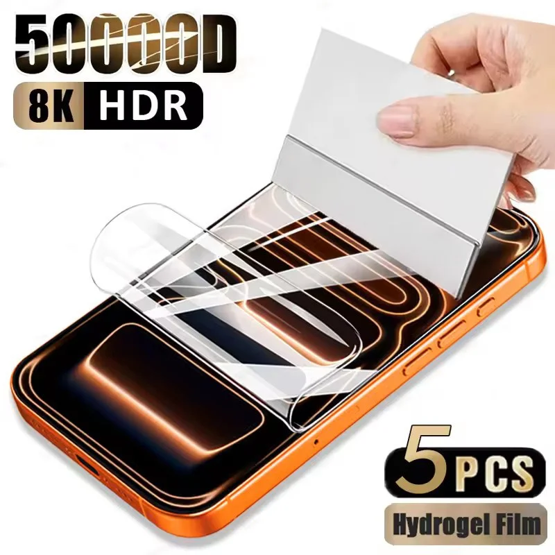 Pack of 5 Full Cover Hydrogel Screen Protectors
