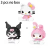 KEEPPLEY Sanrio Anime Hello Kitty My Melody Cinnamoroll Pompompurin Kuromi Building Blocks Girl Kid Holiday Christmas Gift 6