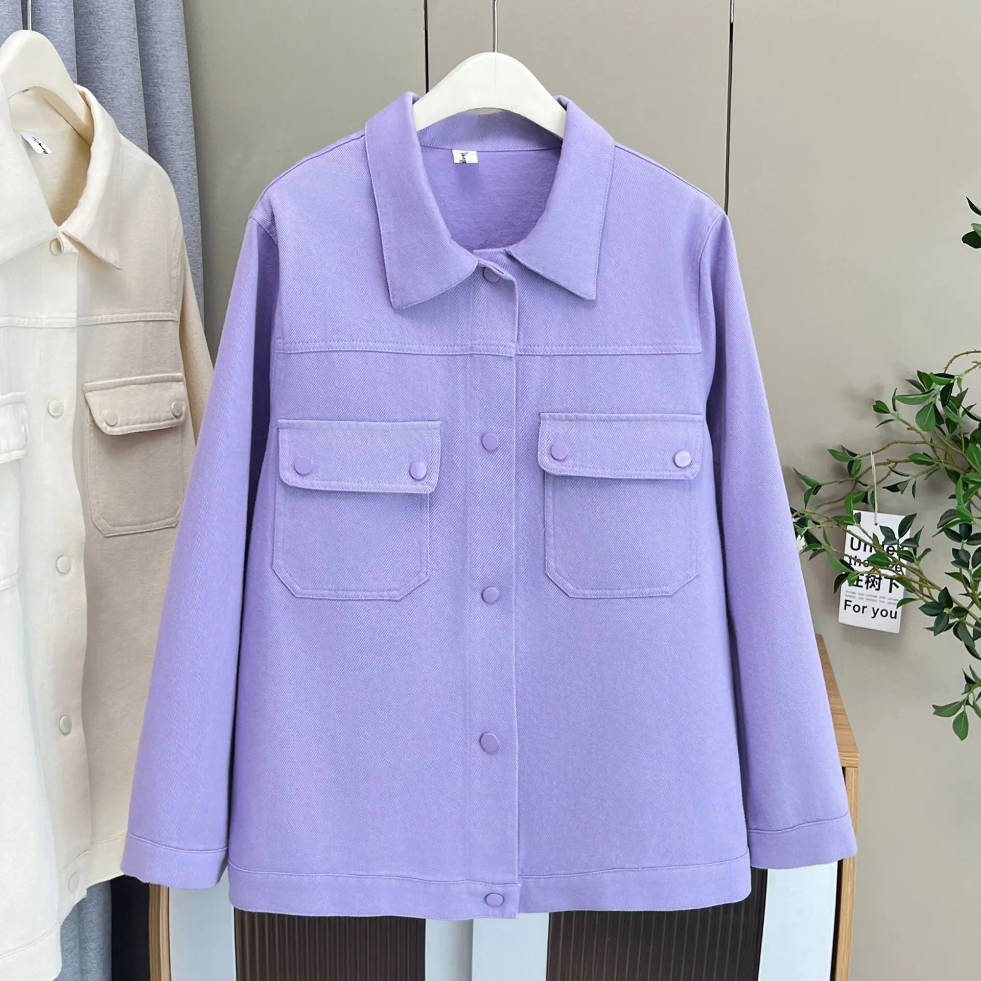 XXXXL Fashion Plus Size Women's Denim Jacket Autumn New Classic And Versatile Washed Cotton Casual Shirt Coat