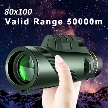 80x100 HD ZOOM Powerful Monocular Telescope Portable Binoculars Long Range Telescope Hunting Camping With Outdoor Camping Travel 1