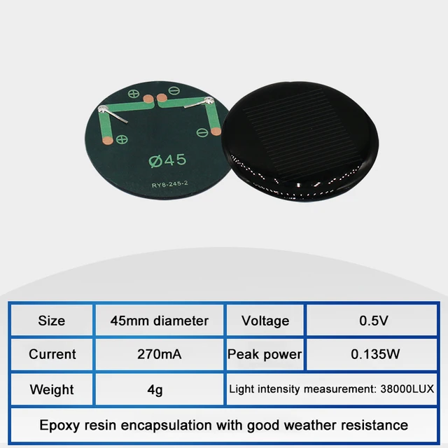 1PC 0.5V 1.5V 3V Mini Solar Panel Square/Circle 60mA 90mA 100mA 120mA 150mA 160mA 210mA 270mA 300mA 400mA DIY Solar Small Motor 4