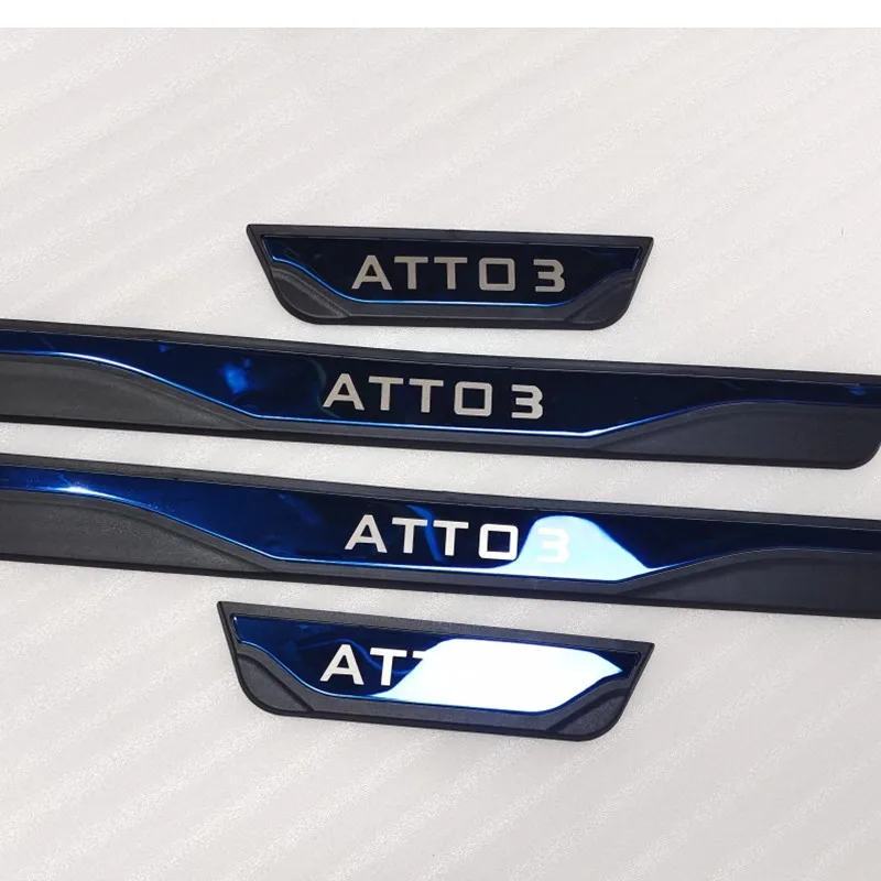

For BYD Atto 3 2022 Accessory Stainless Door Sill Kick Scuff Plate Guard Pedal Protector Trim Step Cover Car Styling Q