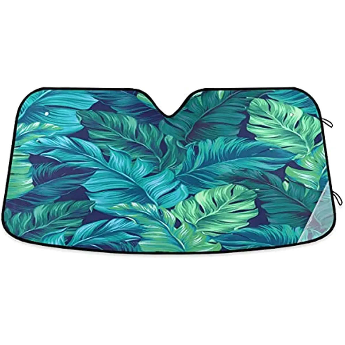 

senya Car Windshield Sunshade Turquoise Tropical Leaves Pattern, Blocks Sun Visor Protector Foldable Sun Shield Keep Your Vehicl
