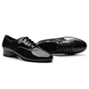 DKZSYIM Men's Latin Dance Shoes Leather Ballroom Modern Tango Dance Shoes For Boys Lace-Up Teachers Dance Sneaker Heels 2CM 4