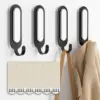 TAILI Hanging Wall Hooks with Adhesive Strips Utility Hooks for Home Storage 4 Hooks and 6 Strips Included, Damage Free for Wall 2