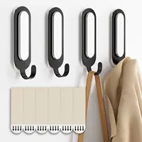 TAILI Hanging Wall Hooks with Adhesive Strips Utility Hooks for Home Storage 4 Hooks and 6 Strips Included, Damage Free for Wall 2